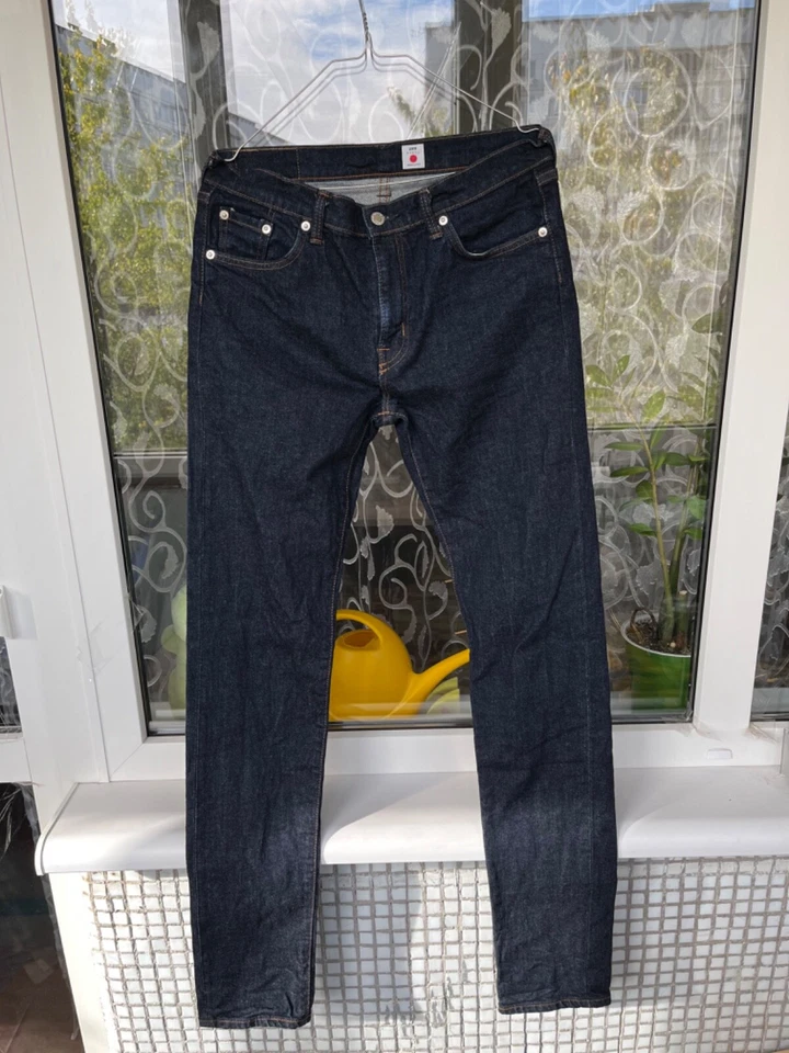 Edwin Japanese Selvedge Denim Slim Tapered Jeans ED-80 Navy Blue Men's W29 L34 - Image 3 of 4