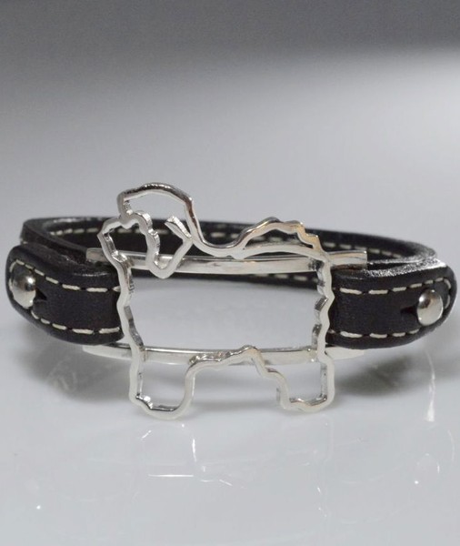Armband Aus Echtem Bologneser Leder In 925 Silber Luce-image