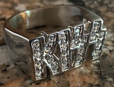 KISS Logo Ring Diamond Cut Stones (Stainless Steel)