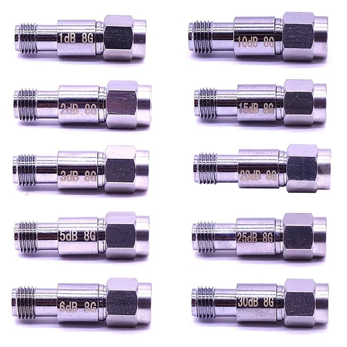 2W 0-8GHz 3/6/10/20/30/40dB SMA Male to Female Coaxial Constant Attenuator