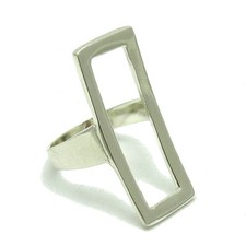 Long Genuine Sterling Silver Ring Solid Hallmarked 925 Empress Handmade