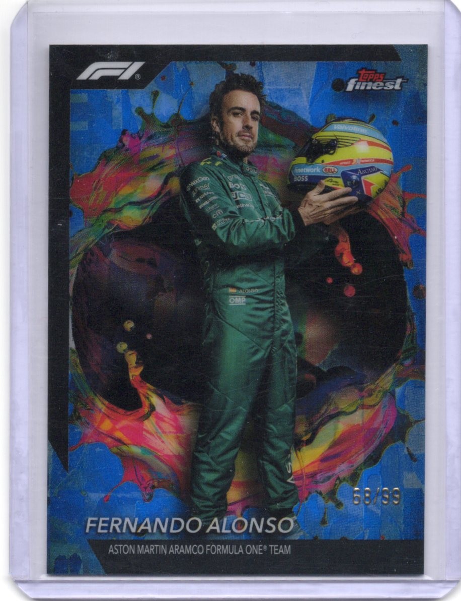 2024 Topps Finest Formula 1 #211 Fernando Alonso Blue Refractors #/99