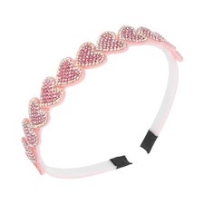 Valentine's Day Heart Headbands for Women Pink Rhinestone Headband Glitter Lo...