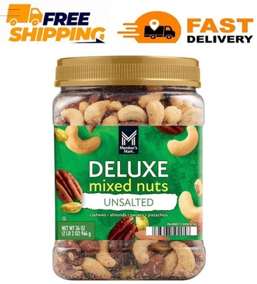Member's Mark Unsalted Deluxe Mixed Nuts, 34 oz.
