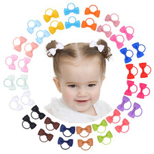 40PCS Baby Girls Hair Bows Ties 2 Inch Ponytail Holders Hair Ties