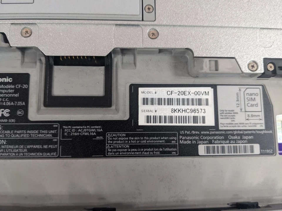 Panasonic  CF-20 Core i5 7Y57 8GB RAM 256GB Hard Drive MK2  *PLEASE READ* - Image 3 of 4