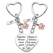 2Pcs Best Friend Keychain Friendship Gifts for Women Birthday Halloween