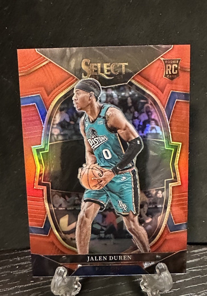 2022-23 Panini Select Red Prizm /199 Jalen Duren #98 RC Pistons Color Match
