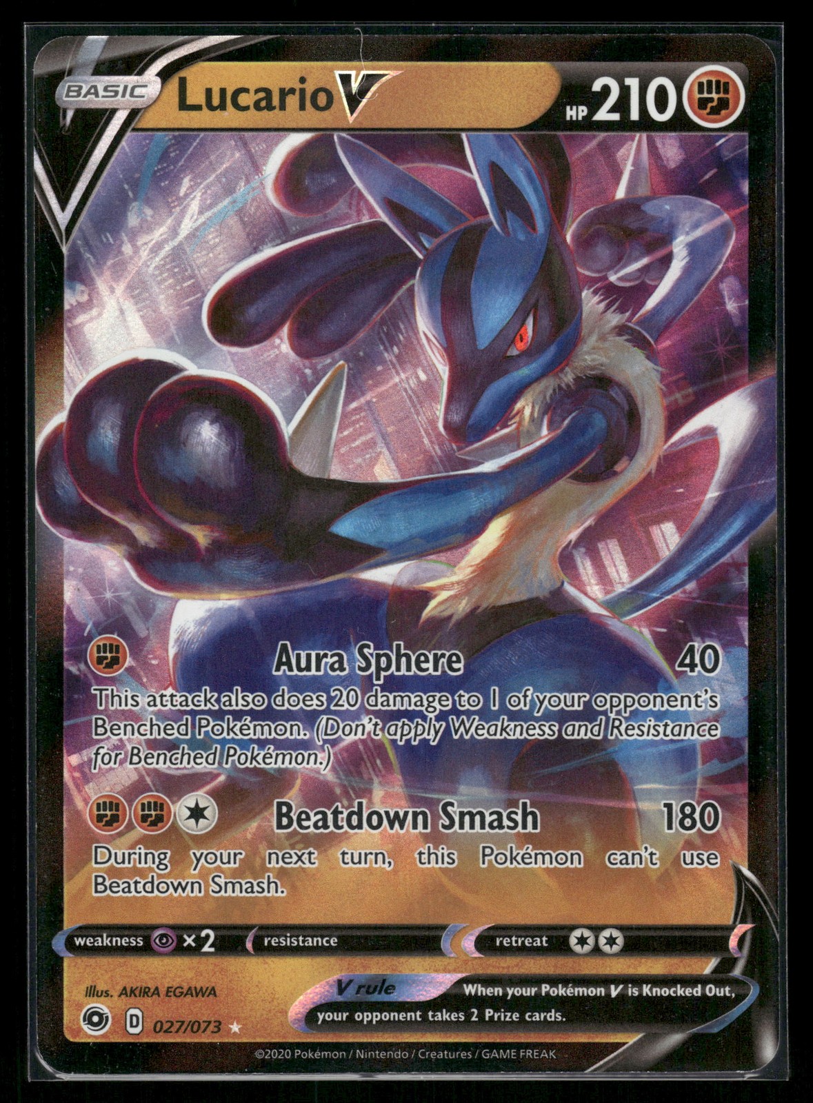 Lucario V 27/73 – Champion's Path Ultra Rare NM