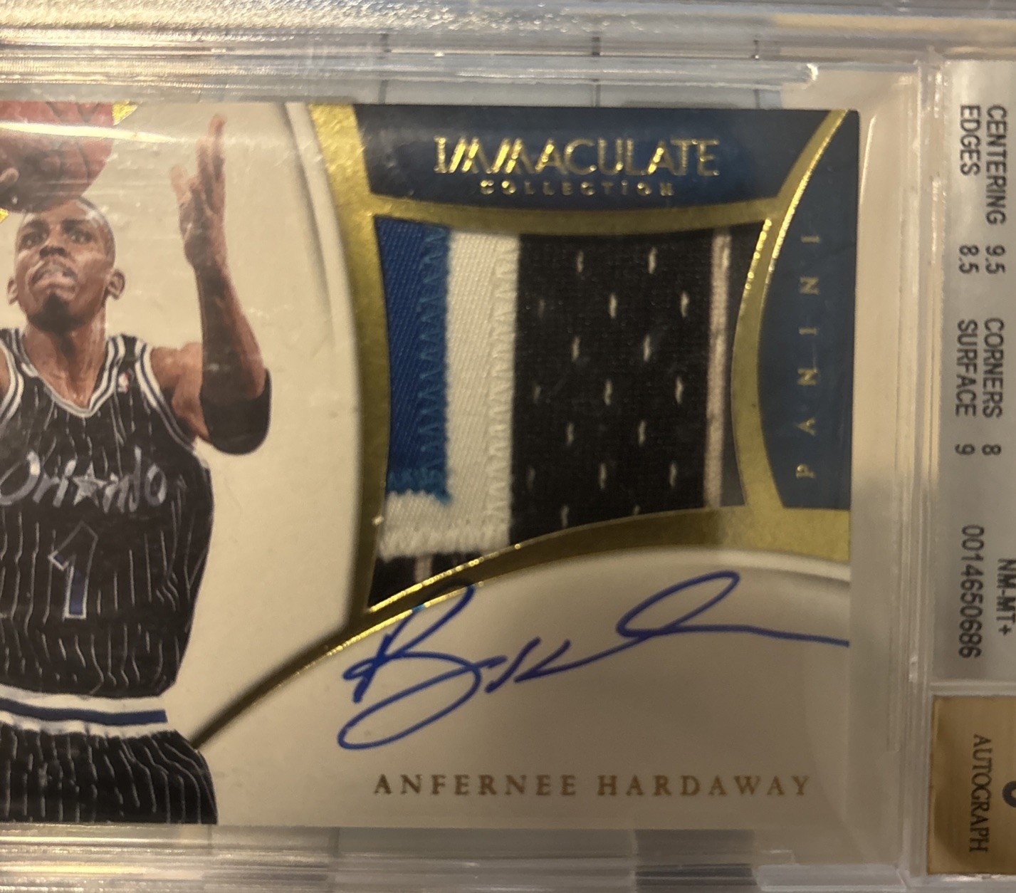 Anfernee Hardaway, 14-15 PANINI IMMACULATE GAME-WORN PREMIUM PATCH AUTO /25  view 4
