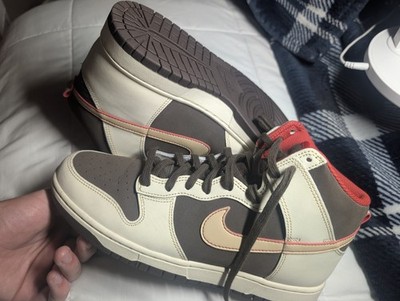 NIKE DUNK HI RETRO SE BAROQUE BROWN-SESAME SZ 10.5 FB8892-200 HIGH