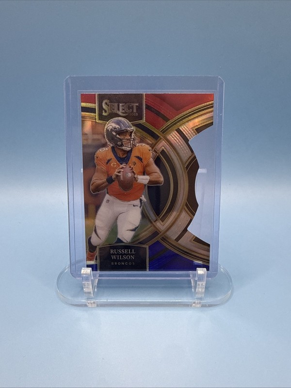 Russell Wilson 2023 Panini Select Red Blue Prizm Die Cut Denver Broncos #129