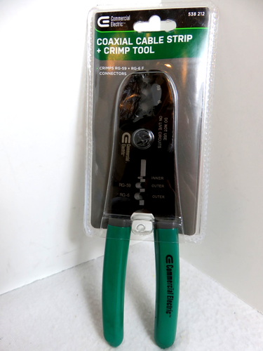 Tira de cable coaxial eléctrica comercial 538-212 y herramienta de prensado - Imagen 1 de 3