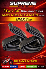 2x 24 Inch Bicycle Inner Tubes 24 x 1.75  2.125 Schrader Valve BMX Bike Tire