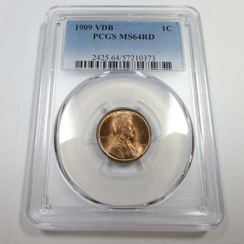 1909 P VDB PCGS MS64 RD Red - Lincoln Wheat Penny Cent 1c US Coin #56834A