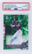 2022 Bowman Chrome Sapphire Warming Bernabel PSA 10 Prospect Autograph Green
