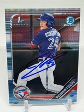 2019 Bowman Sky Blue Refractor SIGNED RC Baseball 1st # BDC-133 Will Robertson