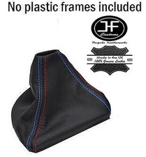 Passt Für BMW 5er Reihe F10 F11 2010-2015 Tri Stitch Schaltsack Schwarzes Leder