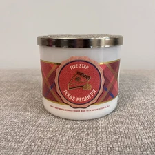 Bath & Body Works FIVE STAR TEXAS PECAN PIE Scented 3-Wick Candle 14.5 oz.