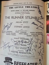 1976 ON Playbill The Runner Stumbles Autgraphed Stephen Joyce/Sloane Shelton +6