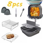 8x Zubehör Set für Heißluftfritteuse Fritteuse Airfryer Heißluftofen Backform