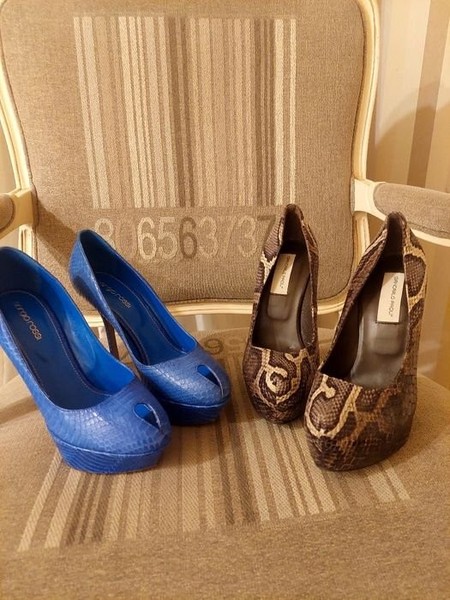 Women Heels Navy Leather 37 #NK0T