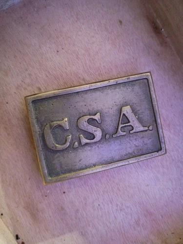Vintage Brass C.S.A. Repro Belt Buckle Civil War Confederate
