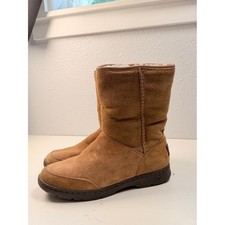 UGG Waterproof Sheepskin Boots Chestnut Suede Winter Snow Boots Womens US 8