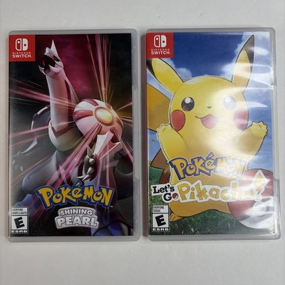 Pokemon Shining Pearl & Pokemon Lets Go Pikachu Lot Nintendo Switch In Box