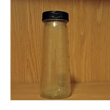 Glass Bottle with Black Screw Cap Lid, Clear Color, made in the USA