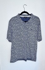 Ted Baker Men  s Shirt SZ 7 XXL Navy White Abstract Geometric Cotton Polo