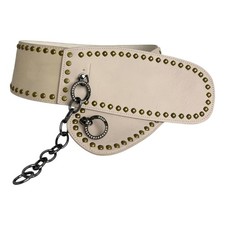 Fashionable Studded Belt Faux Leather Waist Cincher Band Easy On Off Design