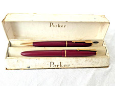 SET STILOGRAFICA & MATITA PARKER SLIMFOLD ENGLAND 1965 VINTAGE FOUNTAIN PEN