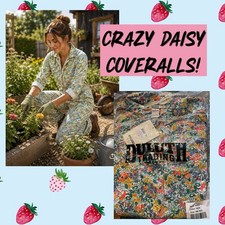 New Duluth Ditsy Floral Gardening Coveralls One Piece Overalls Small