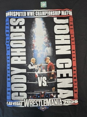 WWE Authentic WrestleMania 41 Event Shirt 2XL JOHN CENA vs CODY RHODES Match NEW