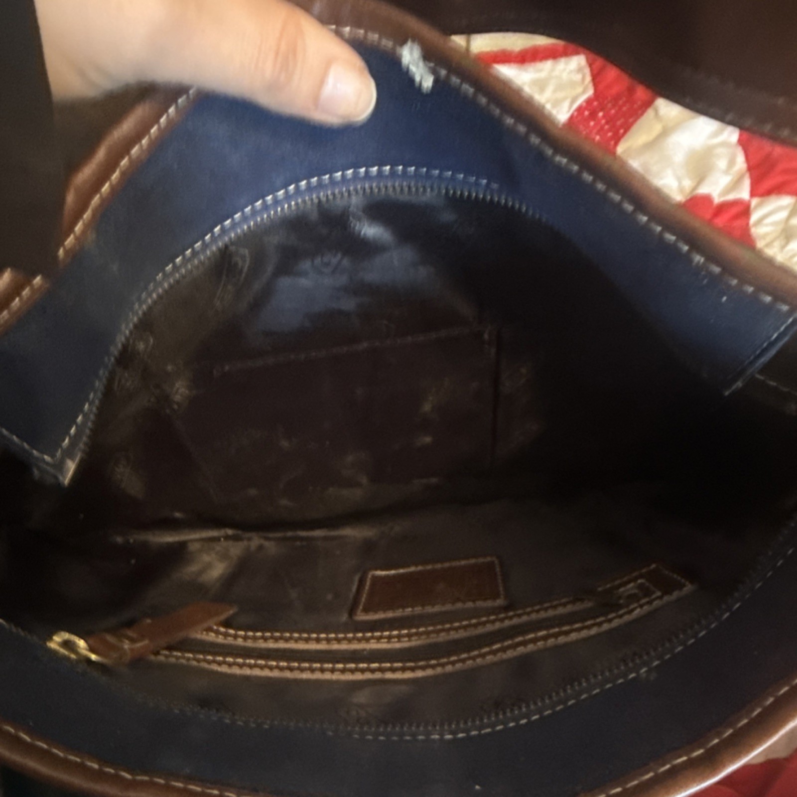 Coach Patchwork Logo Accent Shoulder Bag Blue Bro… - image 6