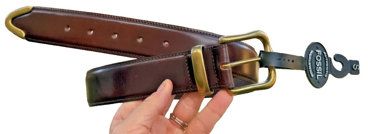 Fossil Vintage Brown Genuine Leather Brass Heritage Style 90s Y2K Belt Sz L Fossil Leather Belts for Women for sale | eBay main image 2
