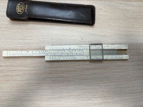 Vintage Frederick Post Co. 1444K Rechenschieber von Sun Hemmi Japan im Lederetui - Bild 13 von 15