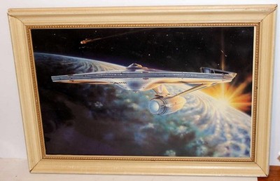 STAR TREK TNG ENTERPRISE NCC-1701 PICARD READY ROOM ART PRINT FRAMED 19x13