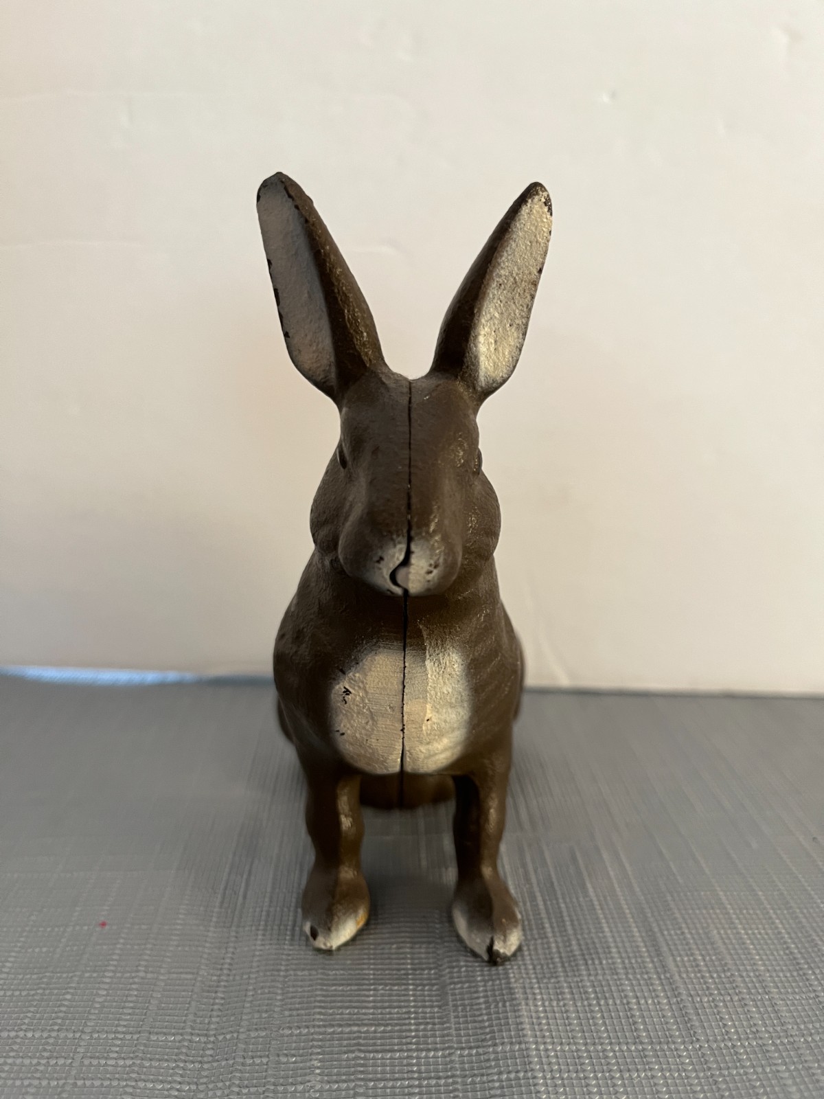 Vintage Cast Iron Bunny Rabbit Coin Bank Brown Painted Finish | eBay