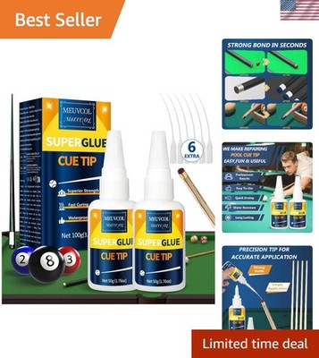 Versatile Pool Cue Tip Adhesive, 100g - Quick Dry with Precision Applicator
