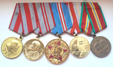 Set of 5 USSR Soviet russian Military medals BAR .Description
