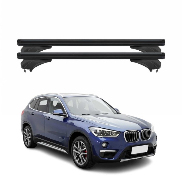 Menabo DachträGer GrundtäGer FüR BMW X1 F48 2015-2019 Aluminium Schwarz 2 Tlg-image