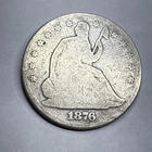 1876 P  Liberty Seated Half Dollar Original Good