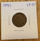 1914-S Lincoln Wheat Cent Semi Key Date Penny VF - VF+