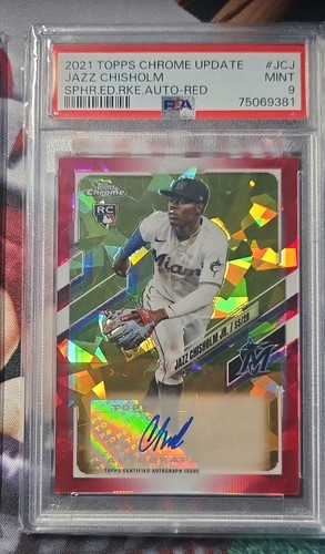 Jazz Chisholm Jr #RA-JCJ 2021 Topps Chrome Update Sapphire Rookie Autographs card