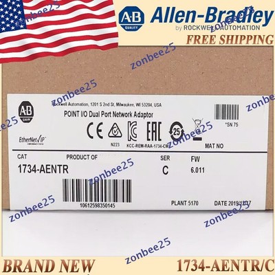 New AB 1734-AENTR/C POINT I/O Dual Port Adaptor Same-Day Ship USstock