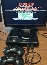 Sega Mega Drive MK1 Black Console 2 controller, cables & game fully working