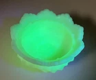 Bottom Half ONLY Fenton Glass Vintage Hobnail Uranium/Custard Glass Fairy Lamp