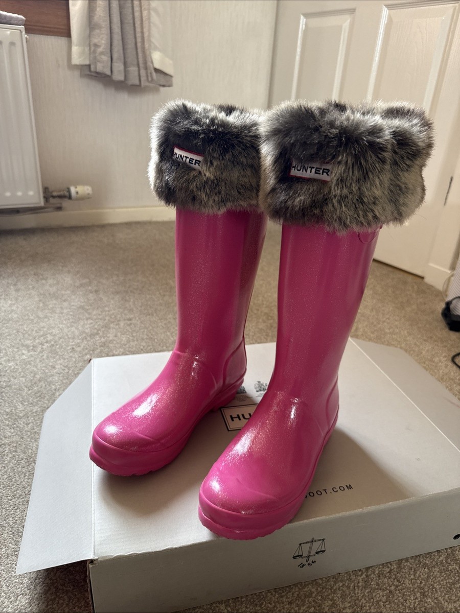 Pink Hunter Boots Ladies Hunter Wellies Size Kids Girls Junior